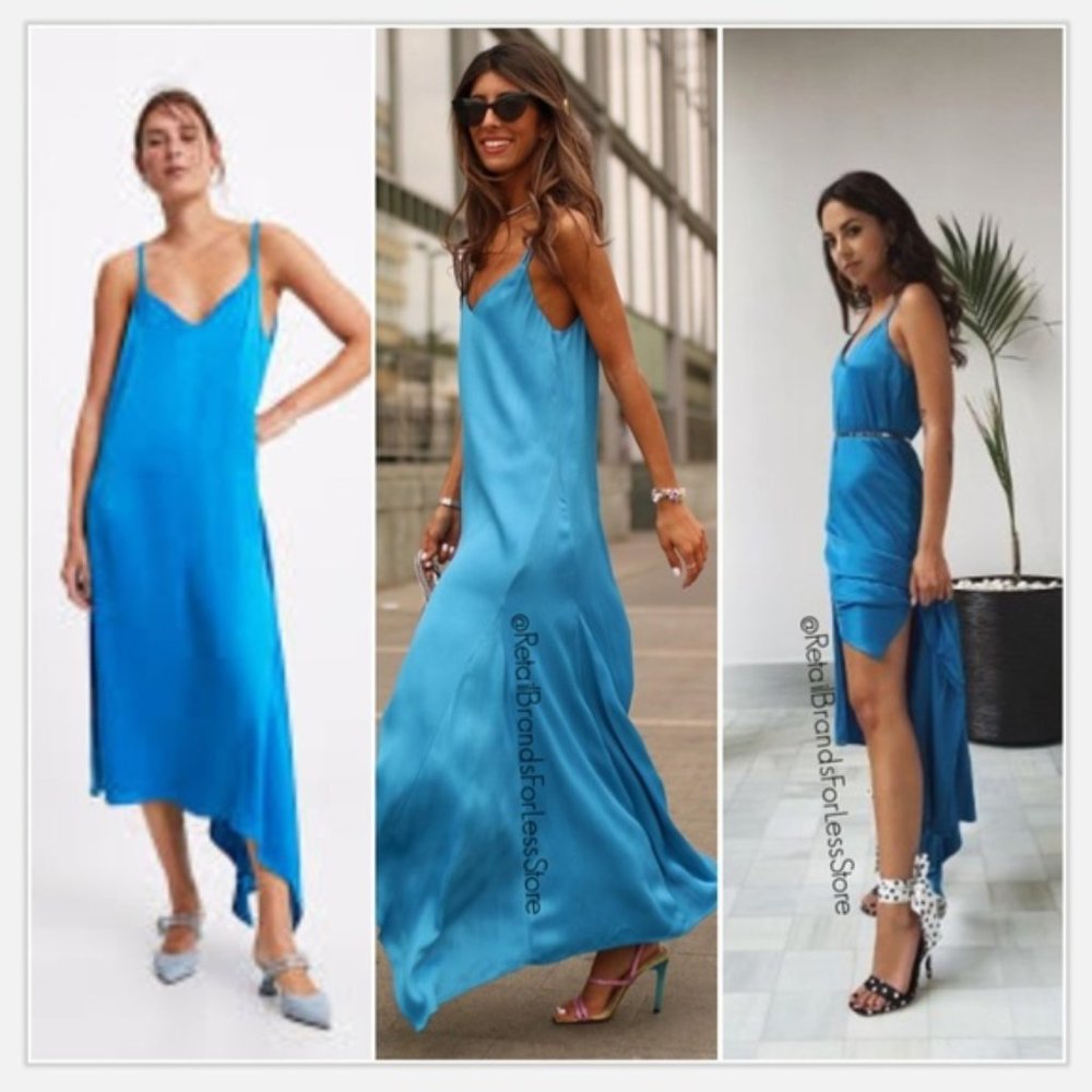 Zara Blue Asymmetric Dress